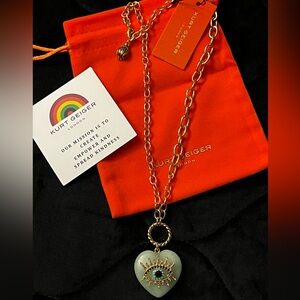 KURT GEIGER LONDON Evil Eye Heart Stone Pendant Necklace